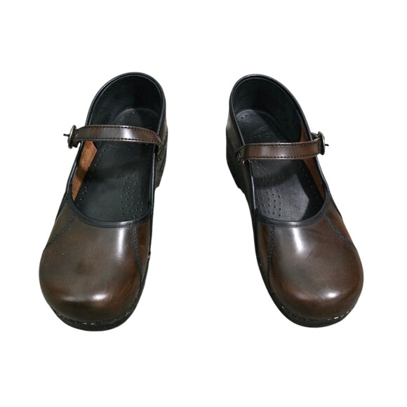 Dansko Marcelle Clog Shoes Womens EU 40 US Size 9.5 - 10 Maryjane Brown Leather - Picture 3 of 9